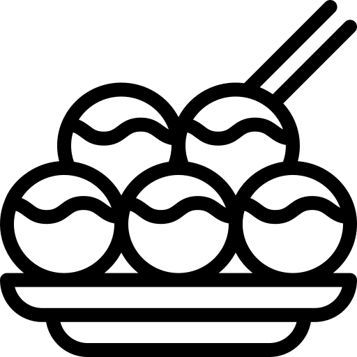 A plate of takoyaki icon