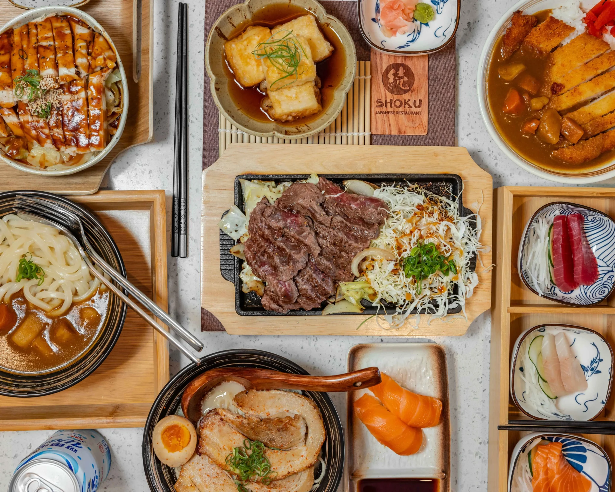 Various menu at Shoku Japanese Restaurant