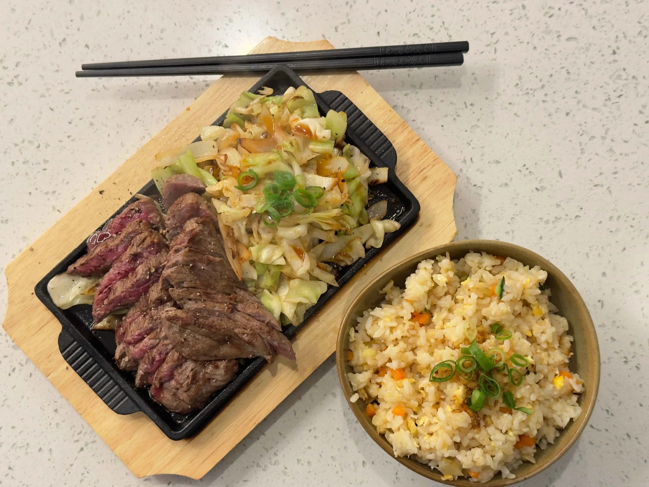 Sizzling Wagyu Beef and Fried Rice