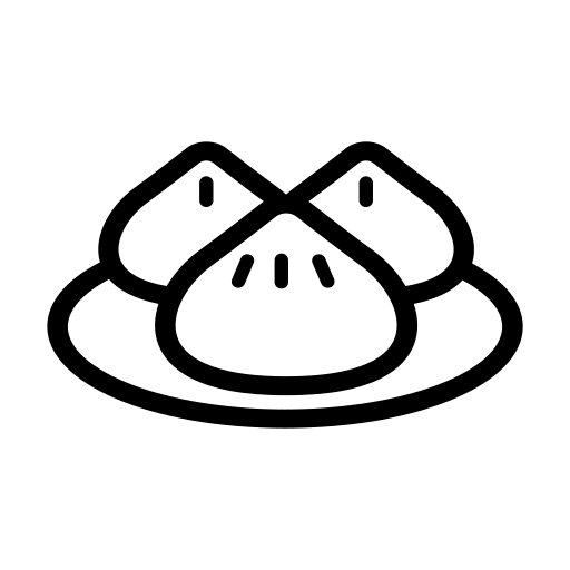 A plate of bao bun icon
